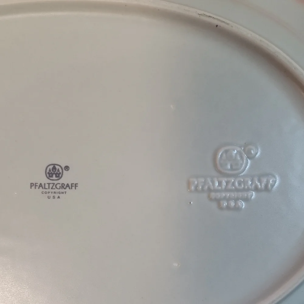 Pfaltzgraff White Oval Serving Platter with Embossed Marks